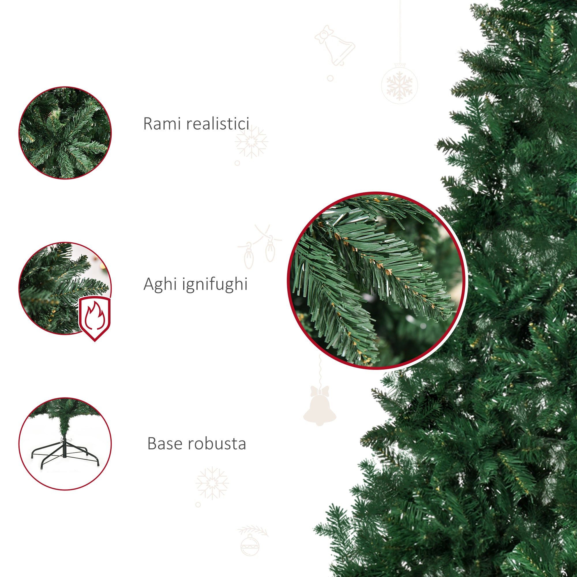 Albero di Natale Artificiale 210 cm 1046 Rami Verde