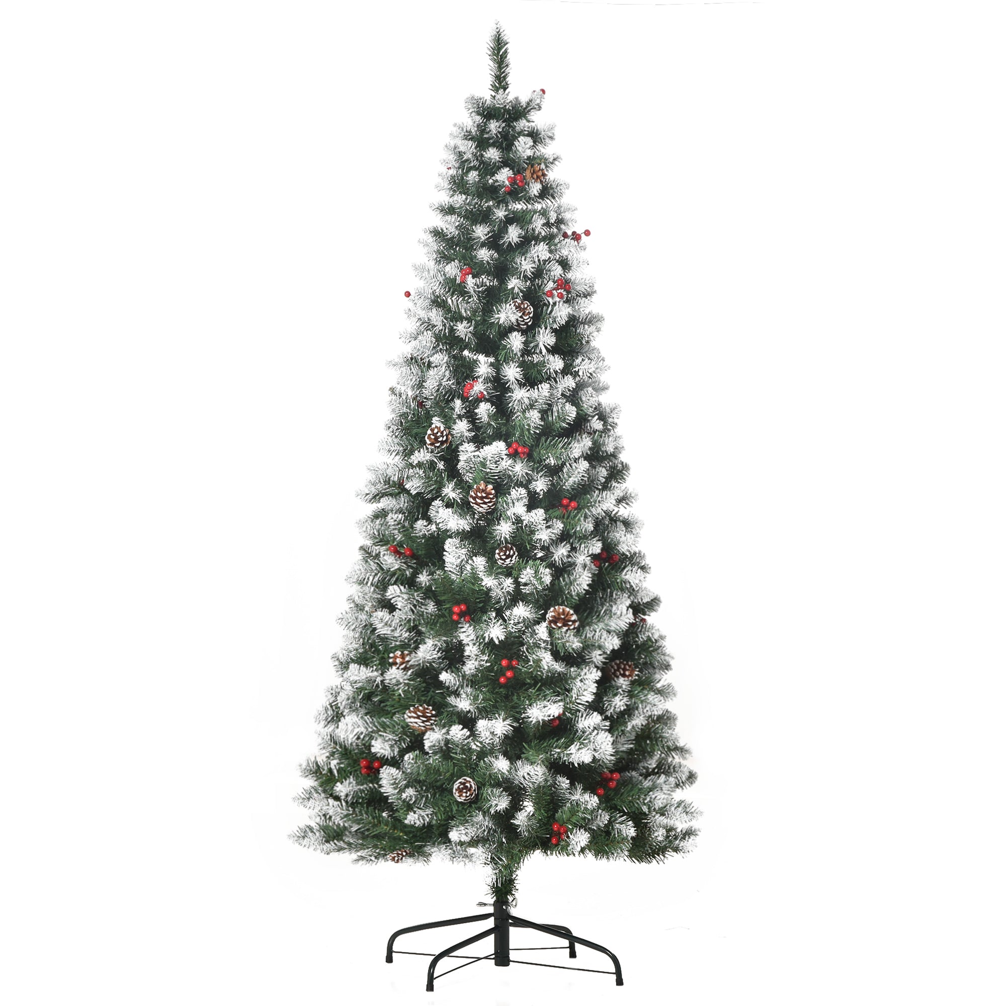 Albero di Natale Artificiale Innevato 180 cm 618 Rami con Pigne Verde