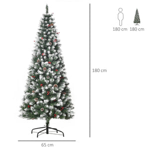 Albero di Natale Artificiale Innevato 180 cm 618 Rami con Pigne Verde