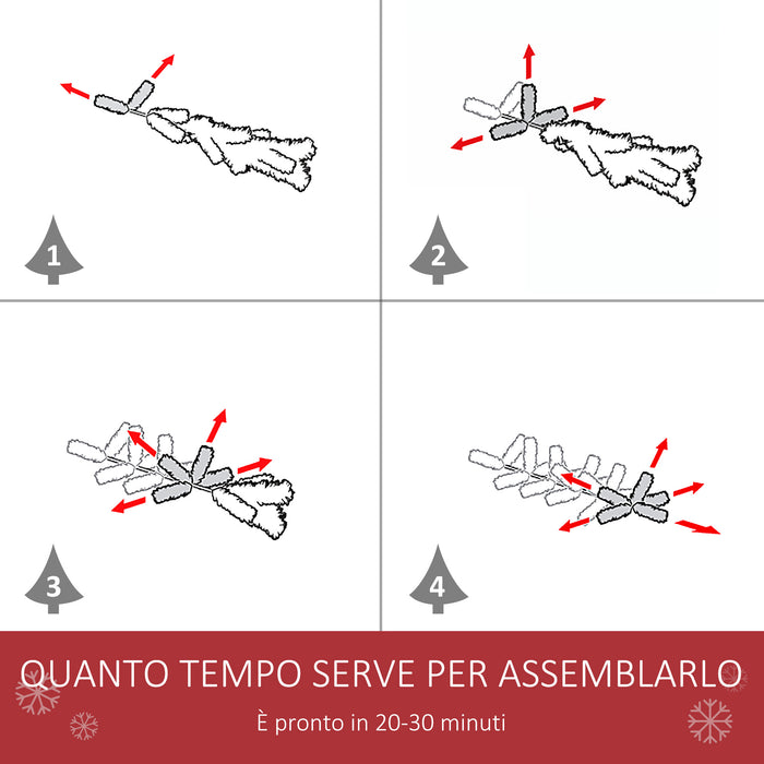 Albero di Natale Artificiale Innevato 180 cm 618 Rami con Pigne Verde