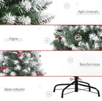 Albero di Natale Artificiale Innevato 180 cm 618 Rami con Pigne Verde