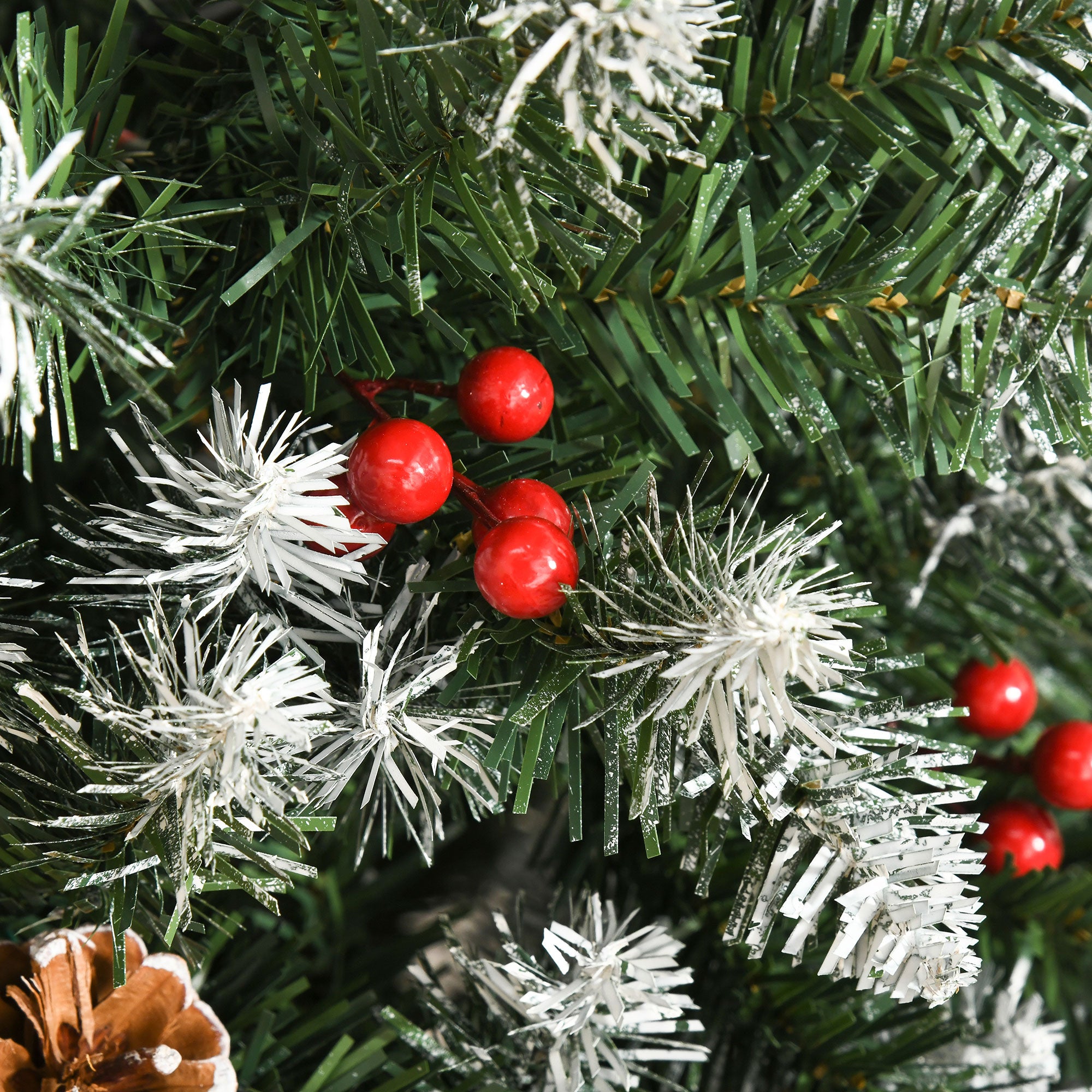 Albero di Natale Artificiale Innevato 180 cm 618 Rami con Pigne Verde