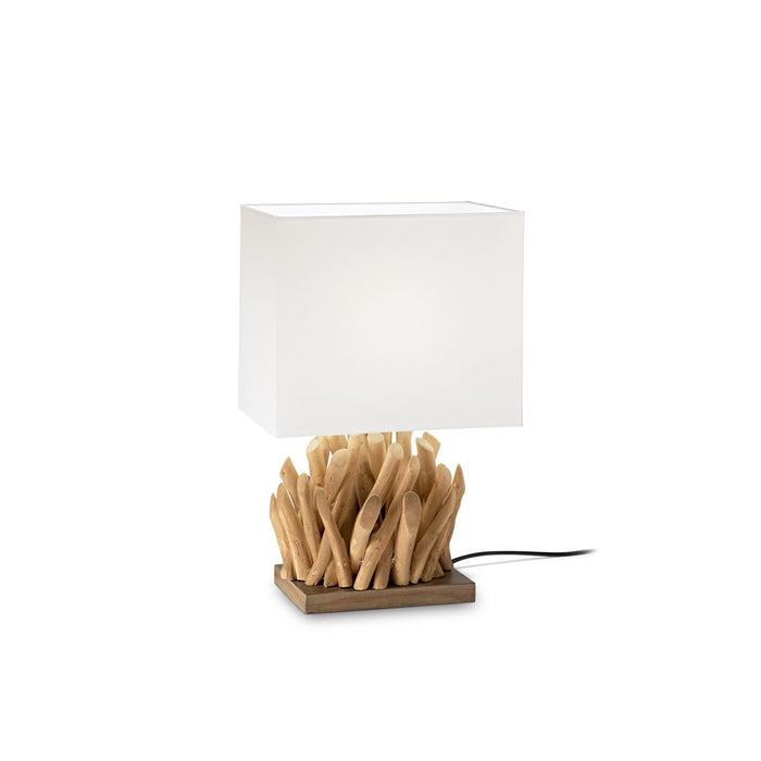 Lampade Da Scrivania Industrial-Minimal Snell Legno Bianco 1 Luce E27 Small