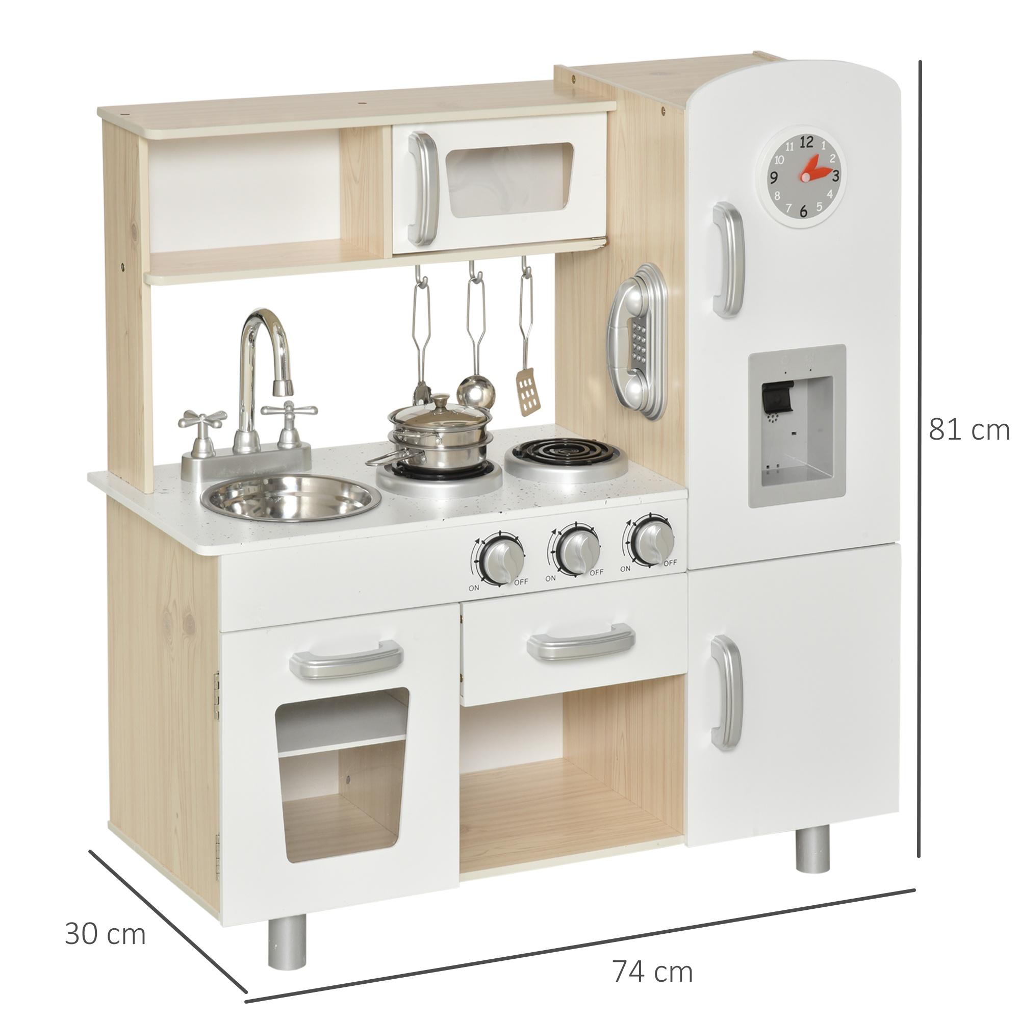 Cucina Giocattolo per Bambini 74x30x81 cm in Legno Bianca