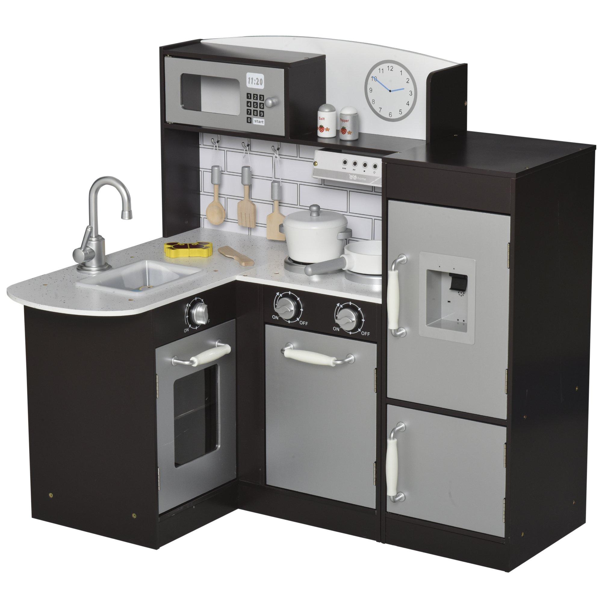 Cucina Giocattolo per Bambini 86x64x84,5 cm in Legno Nera