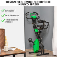 Cyclette Magnetica Pieghevole con Display LCD Verde