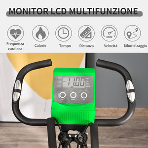 Cyclette Magnetica Pieghevole con Display LCD Verde