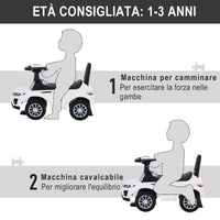 Auto Macchina Cavalcabile per Bambini Bianca