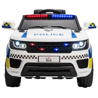 Macchina Elettrica daPolizia per Bambini 12V Police Bianca