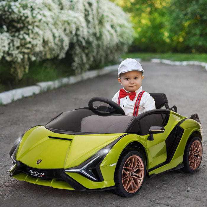 Macchina Elettrica per Bambini 12V con Licenza Lamborghini Sian FKP 37 Verde