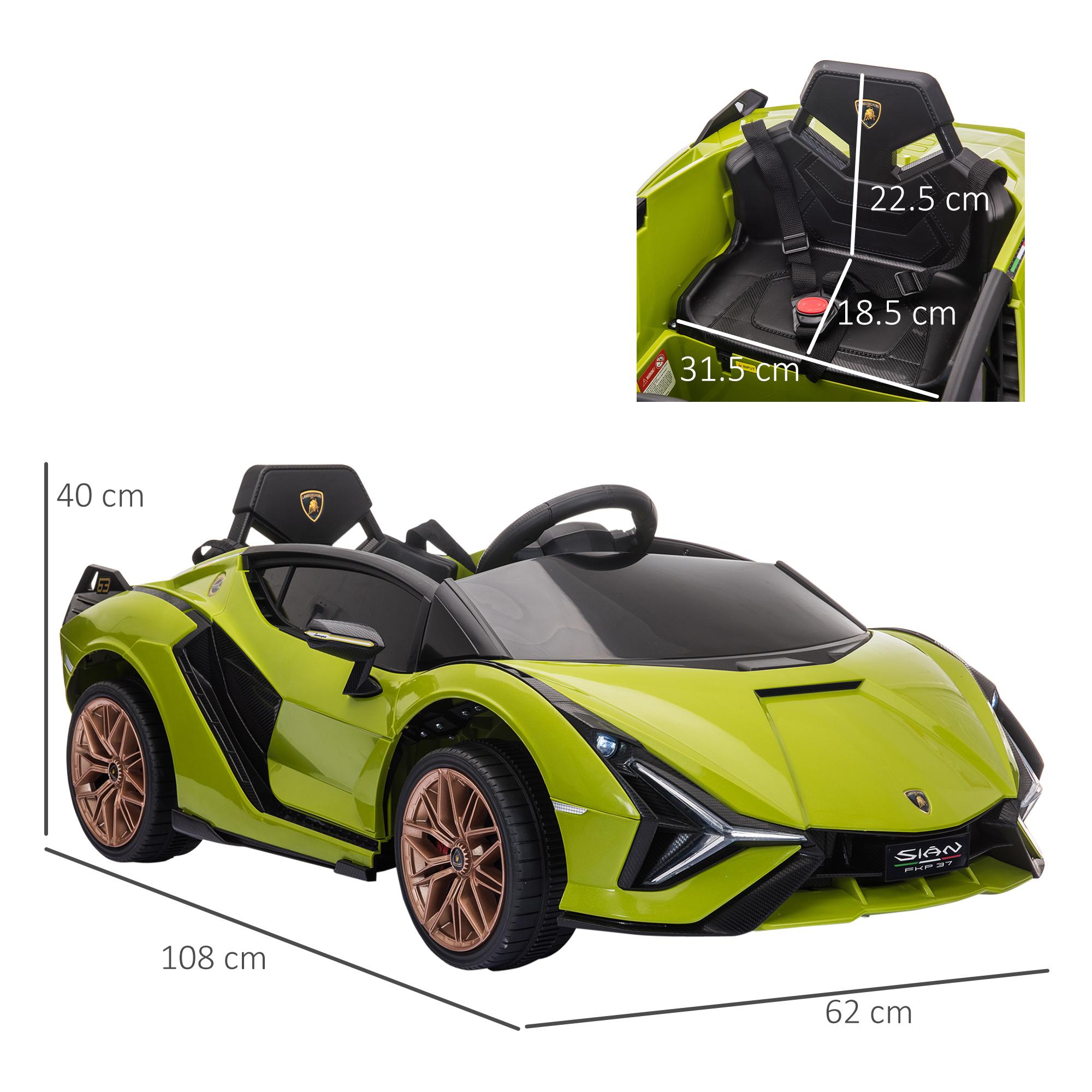 Macchina Elettrica per Bambini 12V con Licenza Lamborghini Sian FKP 37 Verde