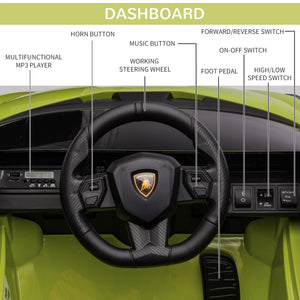 Macchina Elettrica per Bambini 12V con Licenza Lamborghini Sian FKP 37 Verde