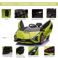 Macchina Elettrica per Bambini 12V con Licenza Lamborghini Sian FKP 37 Verde