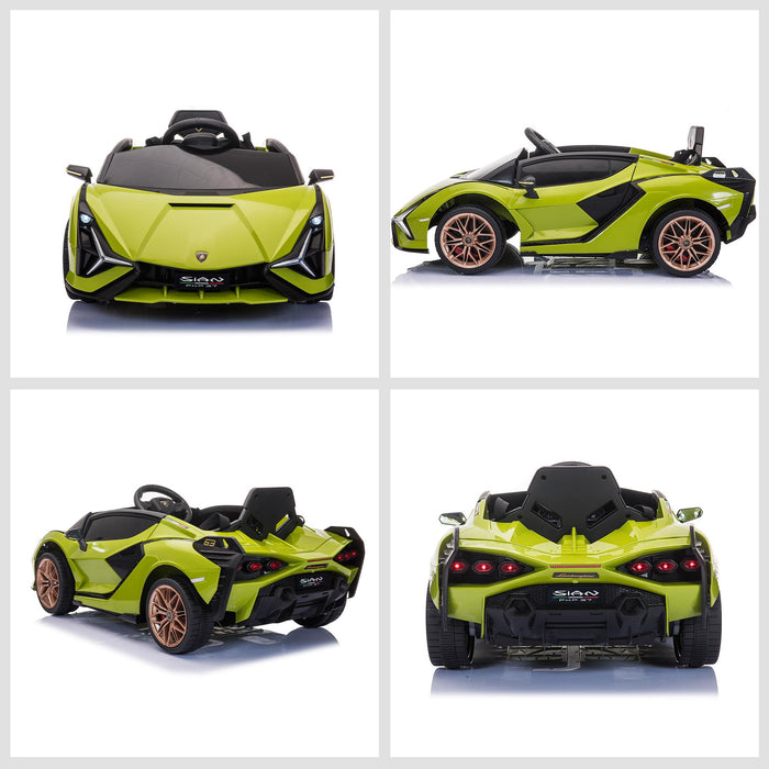 Macchina Elettrica per Bambini 12V con Licenza Lamborghini Sian FKP 37 Verde