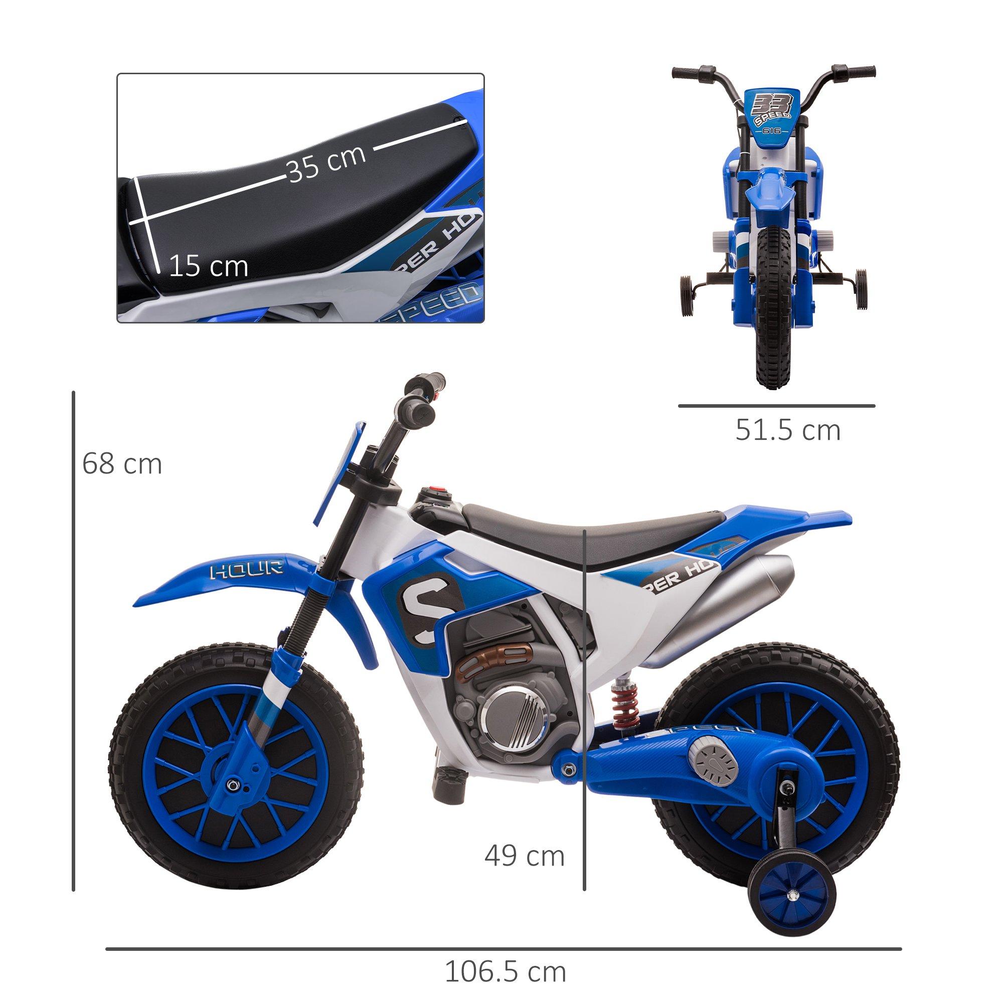 Moto Elettrica per Bambini 6V Motocross Blu