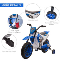 Moto Elettrica per Bambini 6V Motocross Blu