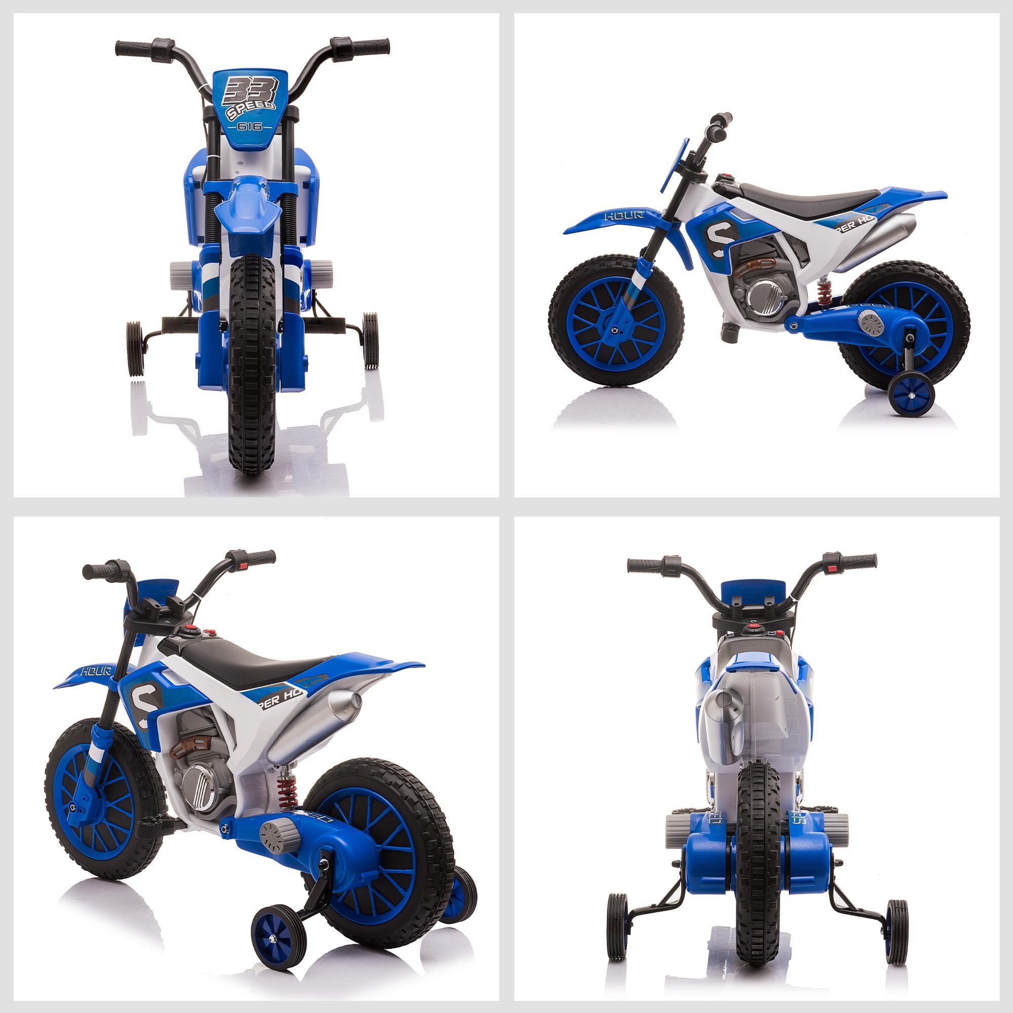 Moto Elettrica per Bambini 6V Motocross Blu