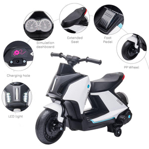 Scooter Elettrico per Bambini 6V Bianco