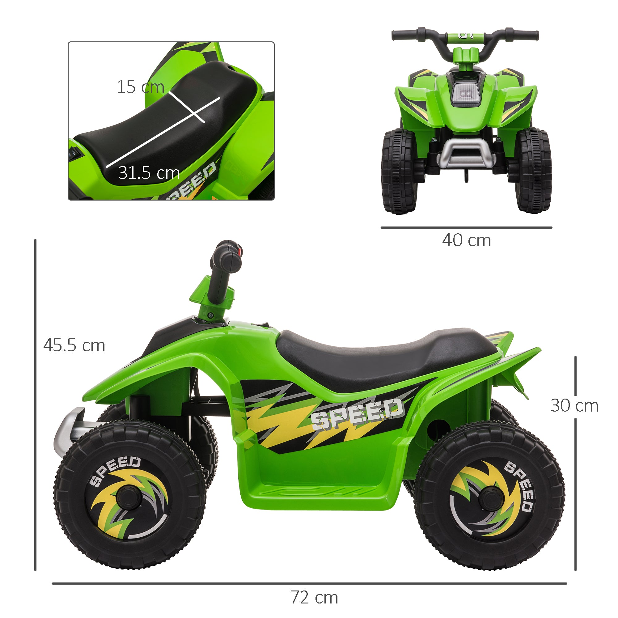 Mini Quad Elettrico per Bambini 6V Verde