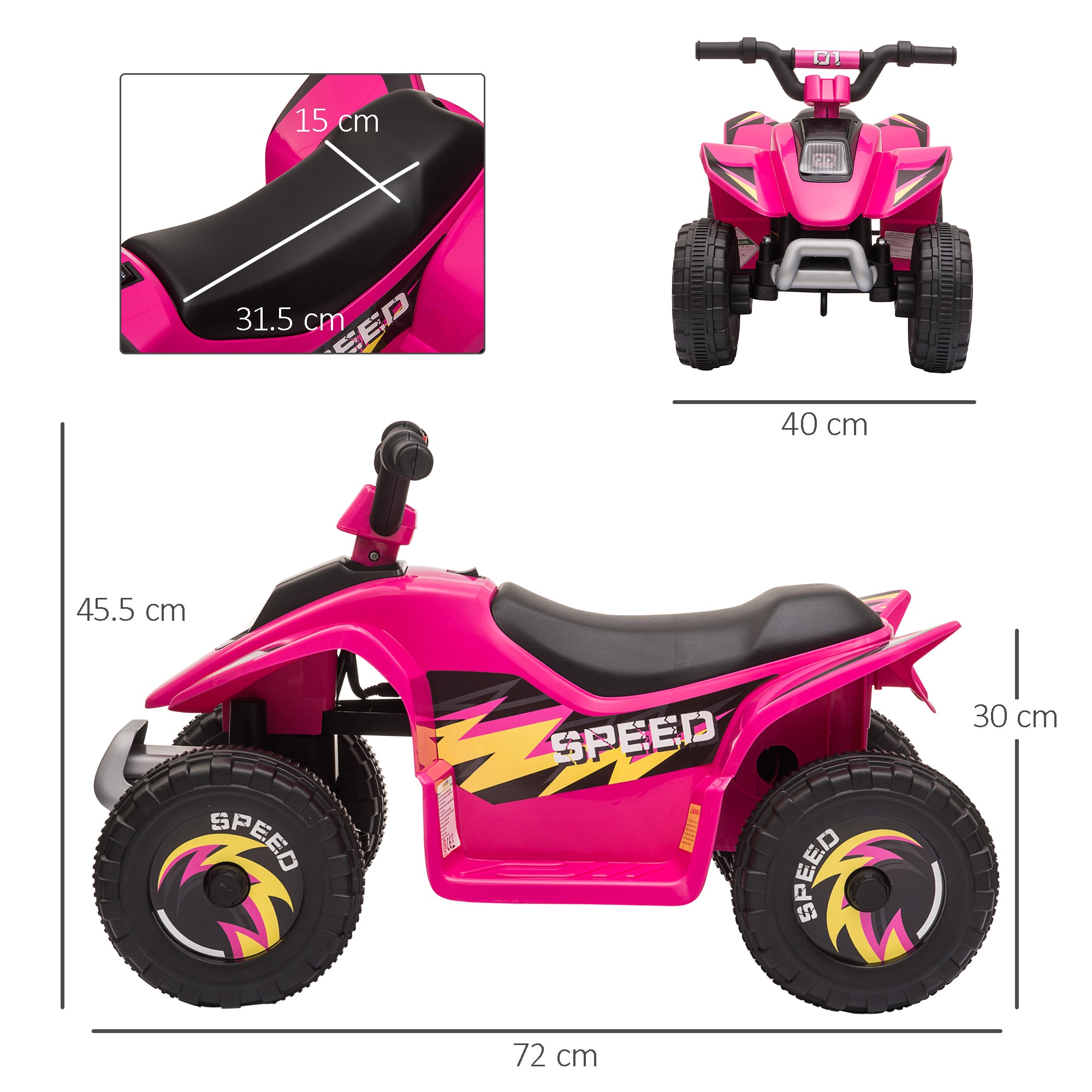 Mini Quad Elettrico per Bambini 6V Rosa