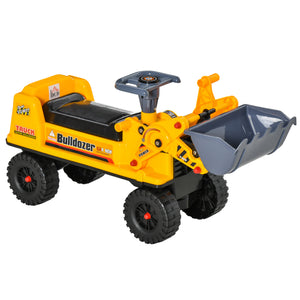 Escavatore Ruspa Cavalcabile 70x26x37 cm per Bambini Giallo