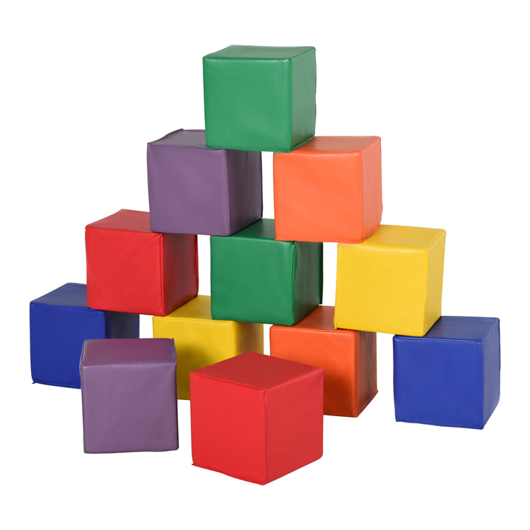 Set 12 Cubi Morbidi per Bambini 20x20x20 cm Multicolore