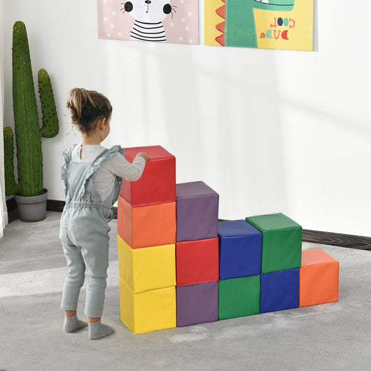 Set 12 Cubi Morbidi per Bambini 20x20x20 cm Multicolore