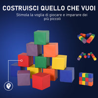 Set 12 Cubi Morbidi per Bambini 20x20x20 cm Multicolore