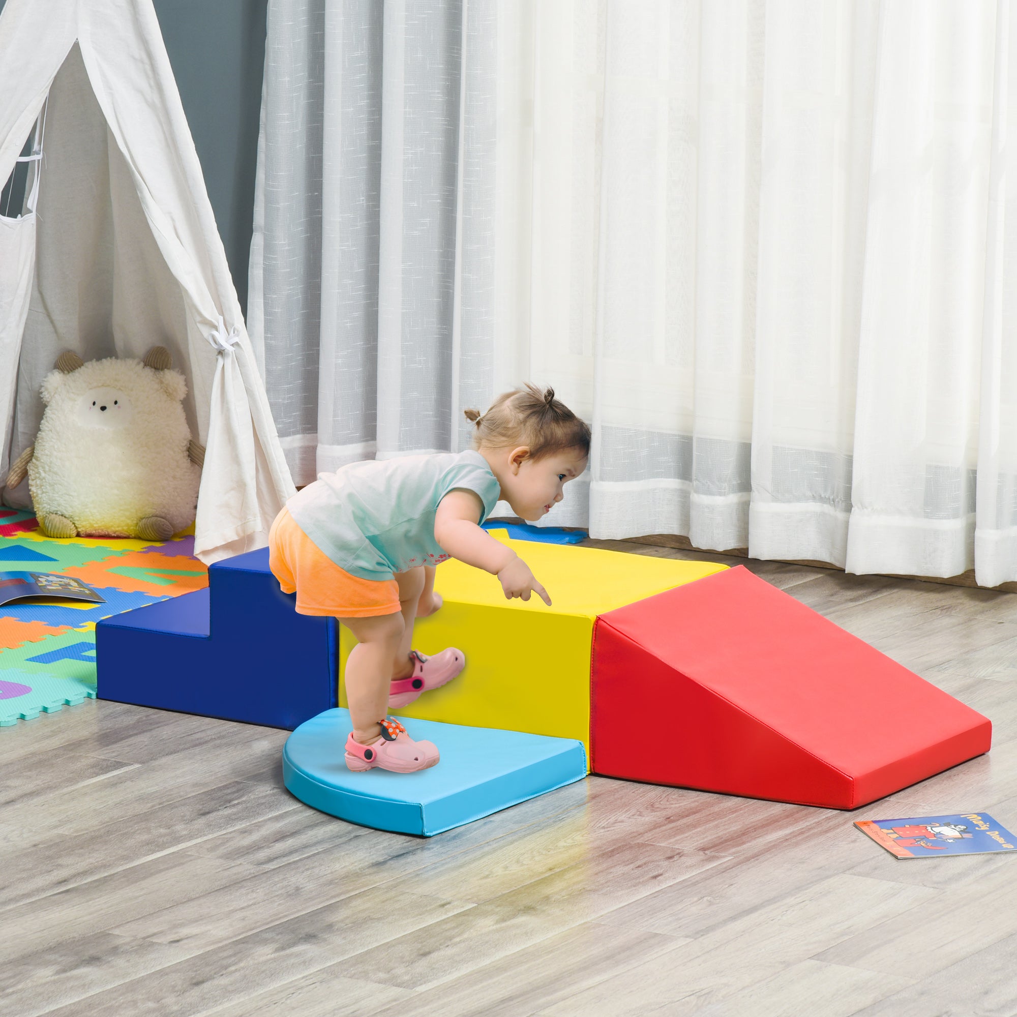 Set 4 Costruzioni Morbide Gioco per Bambini Multicolore