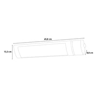 Stufa Elettrica ad Infrarossi da Esterno 65,8x13,3x8,8 cm 2000W Sined Caldo IRB Nero