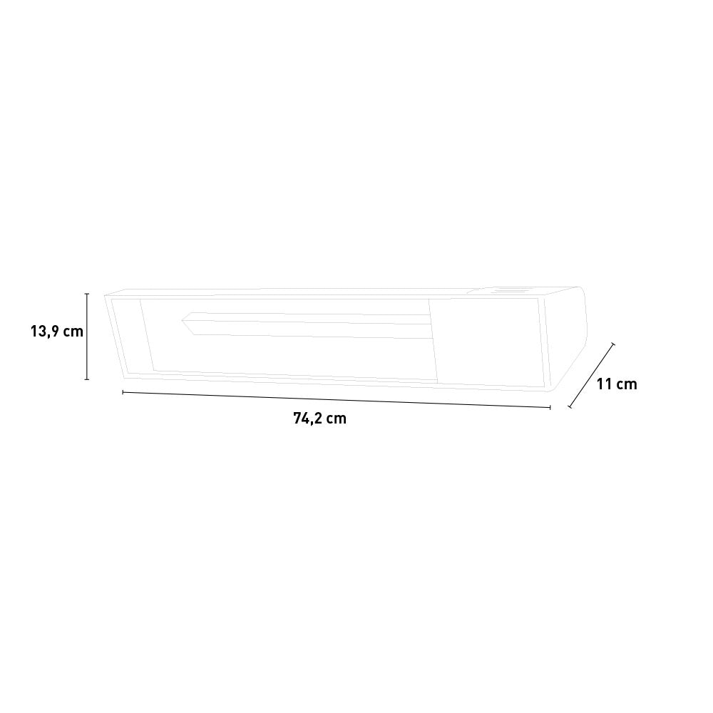 Stufa da Esterno Riscaldatore ad Infrarossi 13,9x11x74,2 cm 2000W Sined  Nero