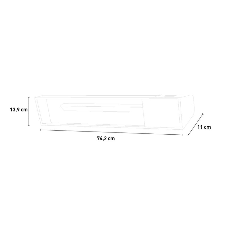 Stufa da Esterno Riscaldatore ad Infrarossi 13,9x11x74,2 cm 2000W Sined  Nero