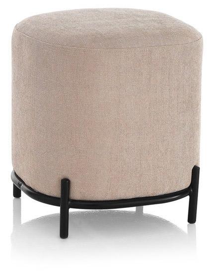 Pouf Imbottita 42x42x45 cm in Tessuto Rosa