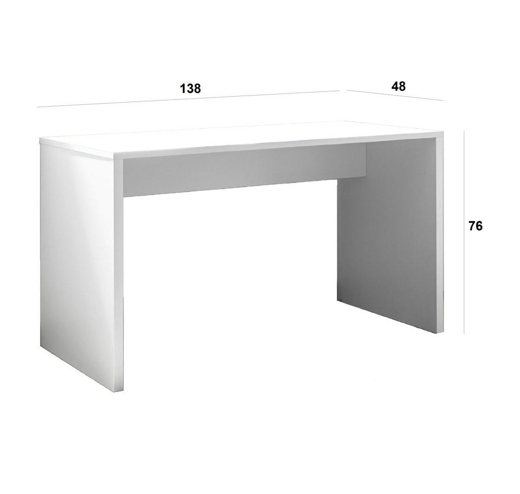 Scrivania da Ufficio 138x48x76 cm in Legno Bianco