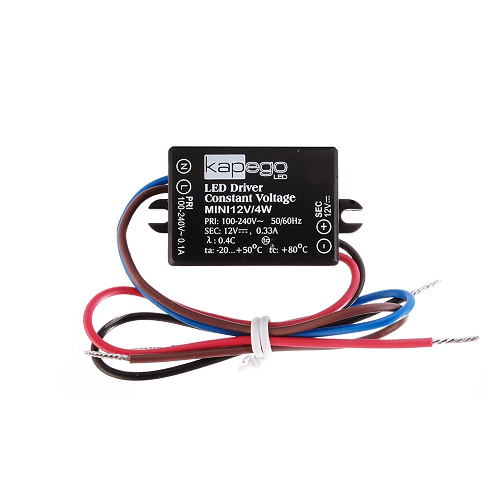 Alimentatore mini 4W 12V 330mA trasformatore compatto per LED da esterni IP65