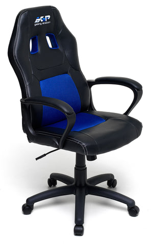 Sedia da Gaming Ergonomica 62x60x113 cm in Similpelle Nero e Blu