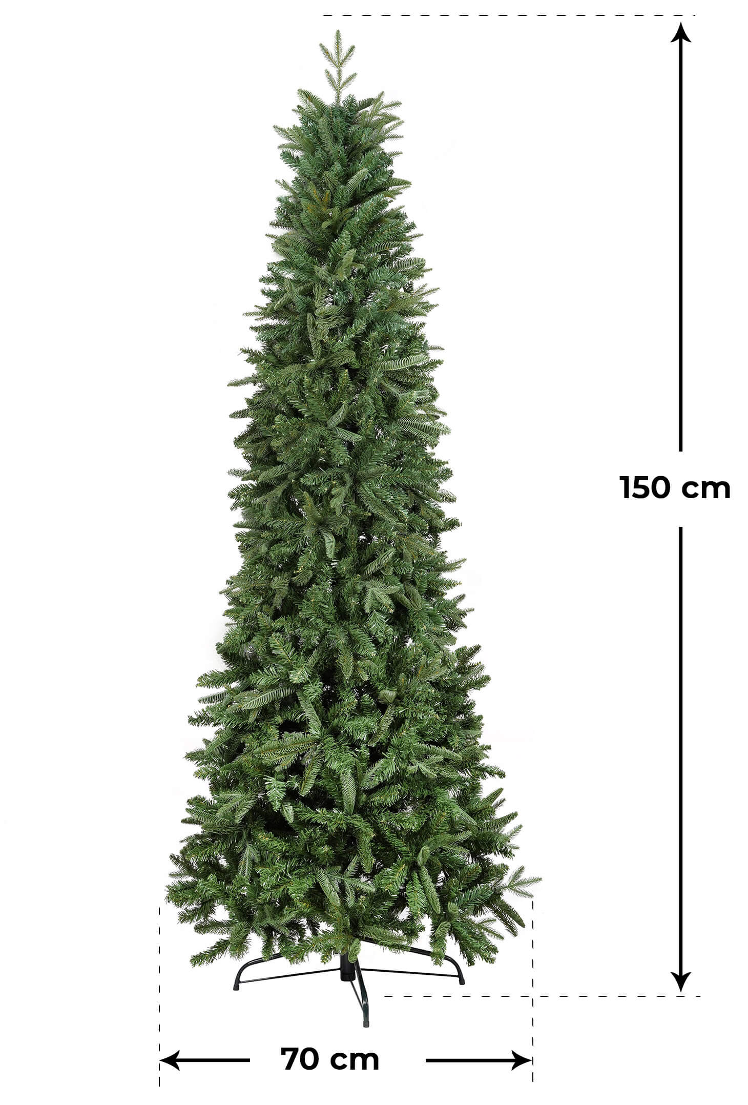 Albero di Natale Artificiale 150 cm 30 Rami Pino del Gargano Verde