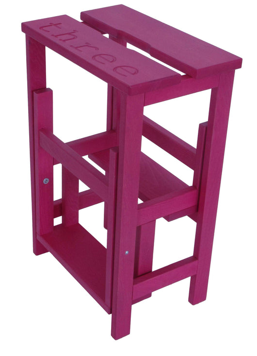 Sgabello Scaletta 60x40x46 cm in Legno Fucsia