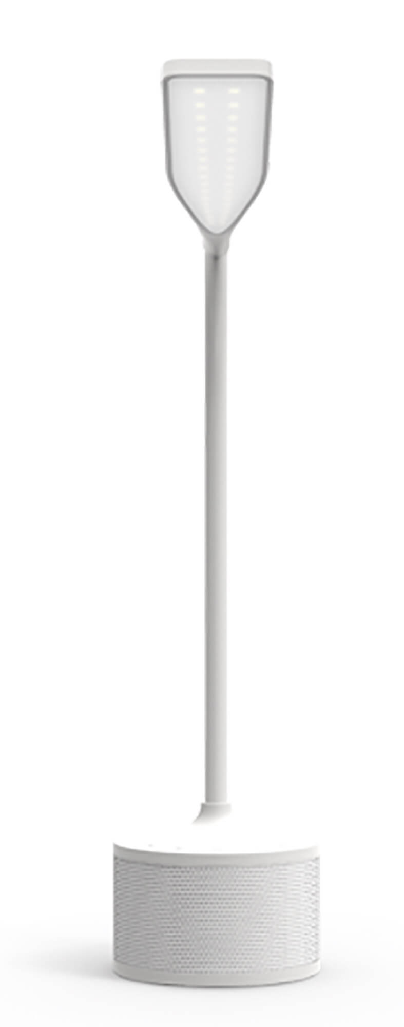 Lampada da Scrivania con LED e Altoparlante Bluetooth 29x10,5x38 cm in Plastica Bianca