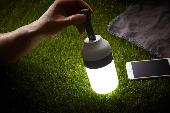 Altoparlante Bluetooth con Lampada LED 7,6x7,6x1,5 cm in Plastica Grigio