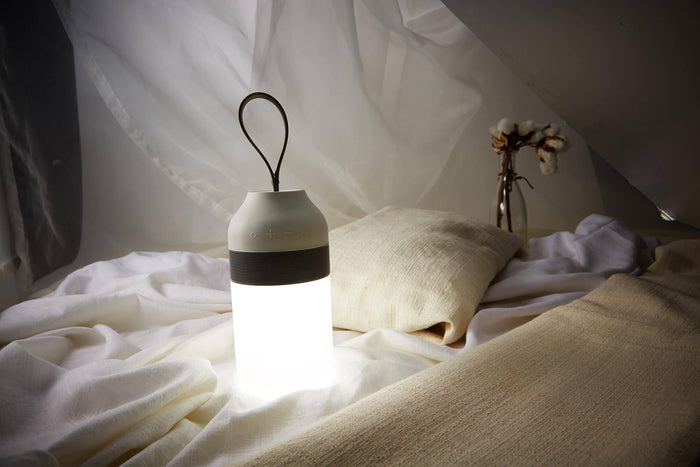 Altoparlante Bluetooth con Lampada LED 7,6x7,6x1,5 cm in Plastica Grigio