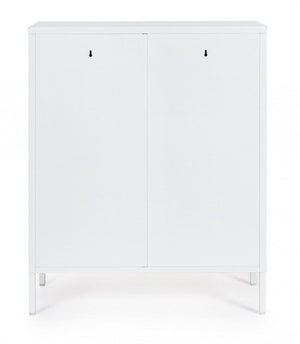 Mobile Basso 2 Ante 40x80x101,5 cm Cambridge in Acciaio Bianco