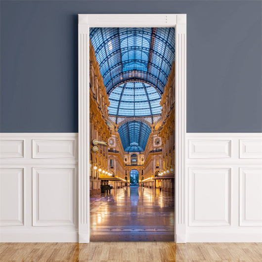 Decorazione per Porta Autoadesiva Facile da Applicare 210x83 cm Door Cover Galleria Milano