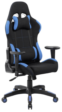 Sedia da Gaming Ergonomica 72x57x134 cm in Tessuto Nera e Blu