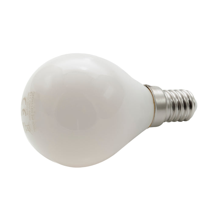 Lampadina LED mini globo E14 vetro luce 360 gradi 4W 400 lumen 230V luce calda 3000K