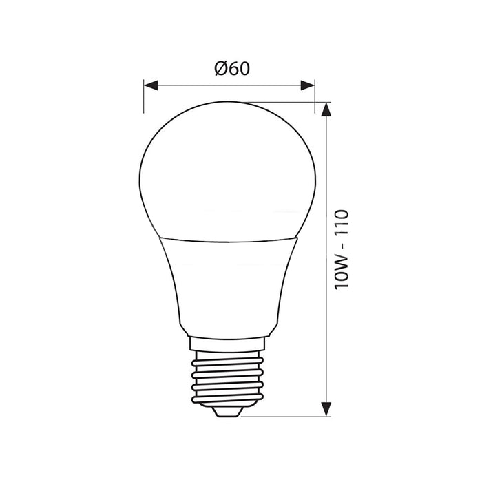 Lampadina lampada led 10W attacco E27 806 lumen 230V LUCE 3000K calda