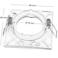 Faretto quadrato bianco incasso 80mm lampada LED GU10 RGBW effetti luce colorata