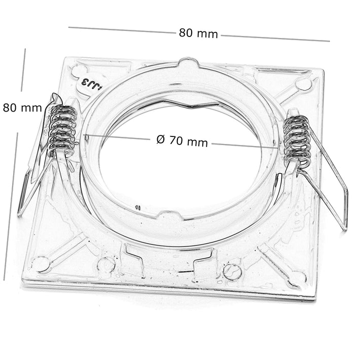 Faretto quadrato bianco incasso 80mm lampada LED GU10 RGBW effetti luce colorata