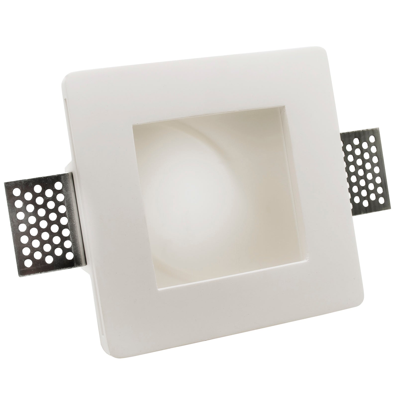 Faretto gesso quadrato incasso a scomparsa pareti soffitto luce LED GU10 MR16 GU5.3 12X12cm