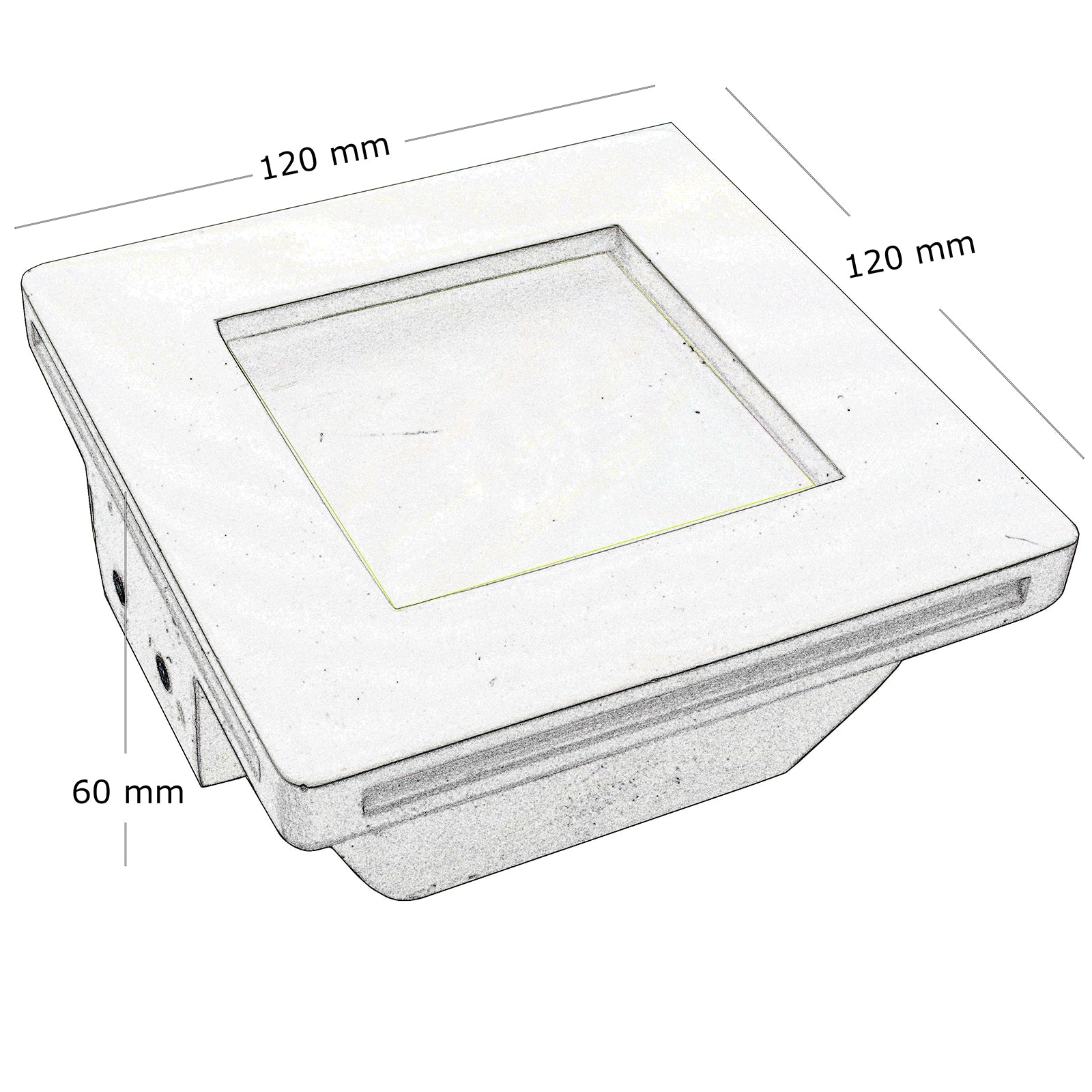 Faretto gesso lampada LED 8W GU10 incasso 12x12cm luce soffitto multicolore negozio ufficio ingresso 230V QUADRATO 3000K